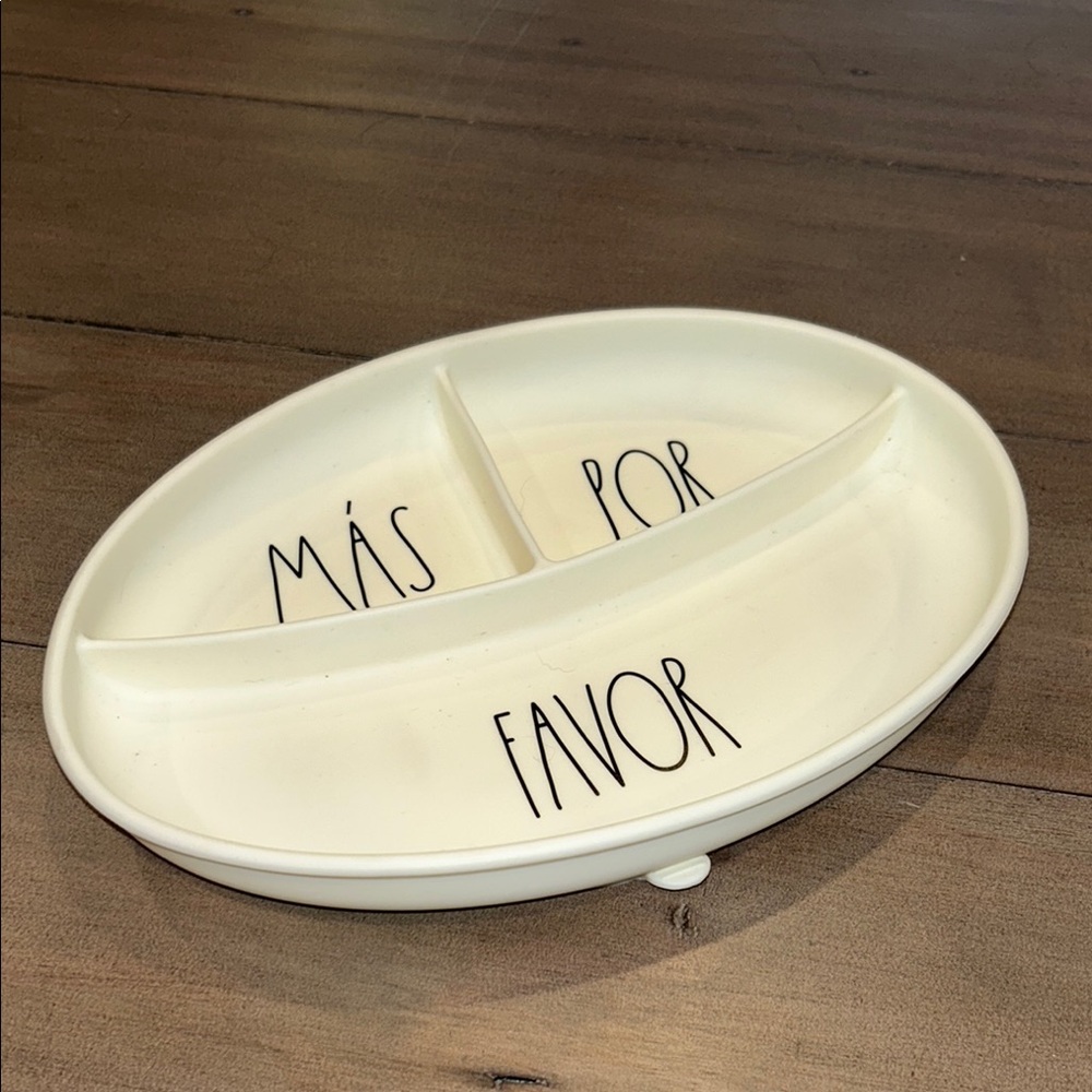 Rae Dunn Más Por Favor Divided Baby Plate